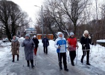 В поселке Новое Доскино прошло занятие по скандинавской ходьбе