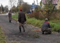 В поселке Новое Доскино прошел осенний субботник